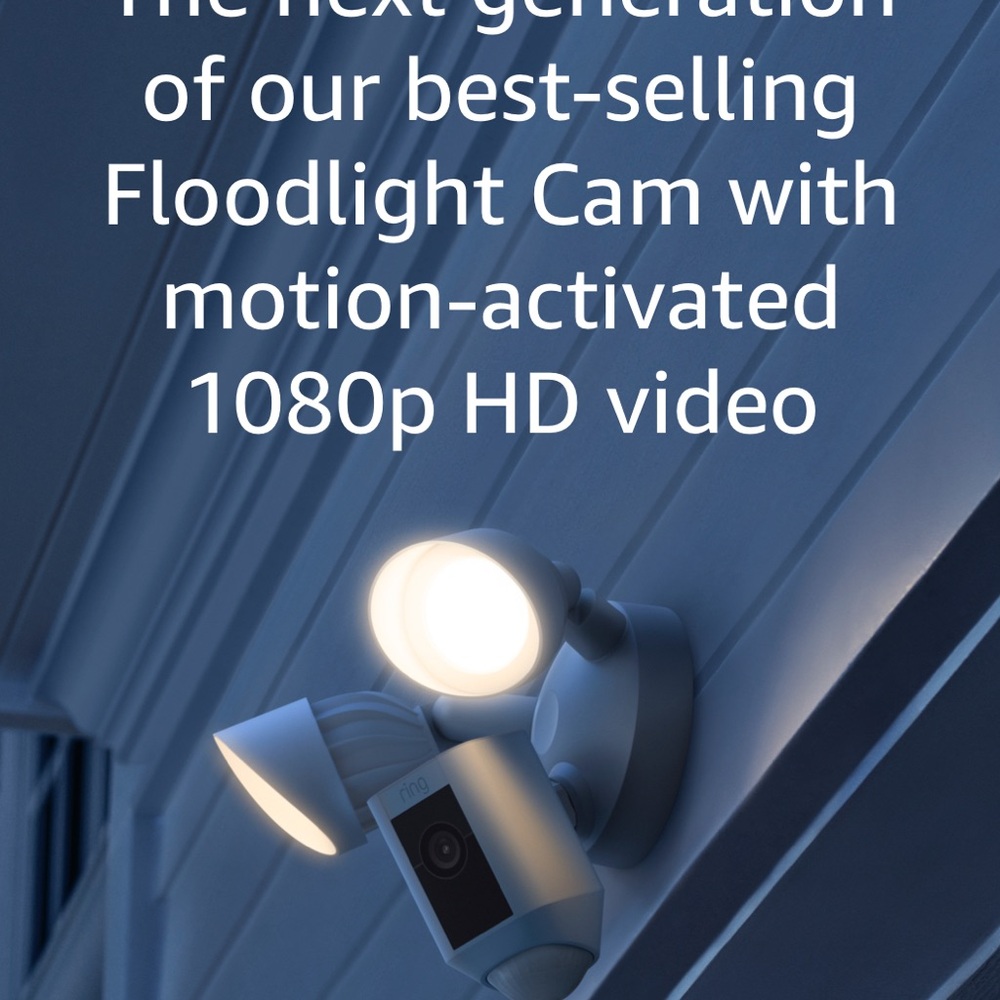 Ring White Spotlight Security Camera with Dual Lights - Picture 2 of 2
